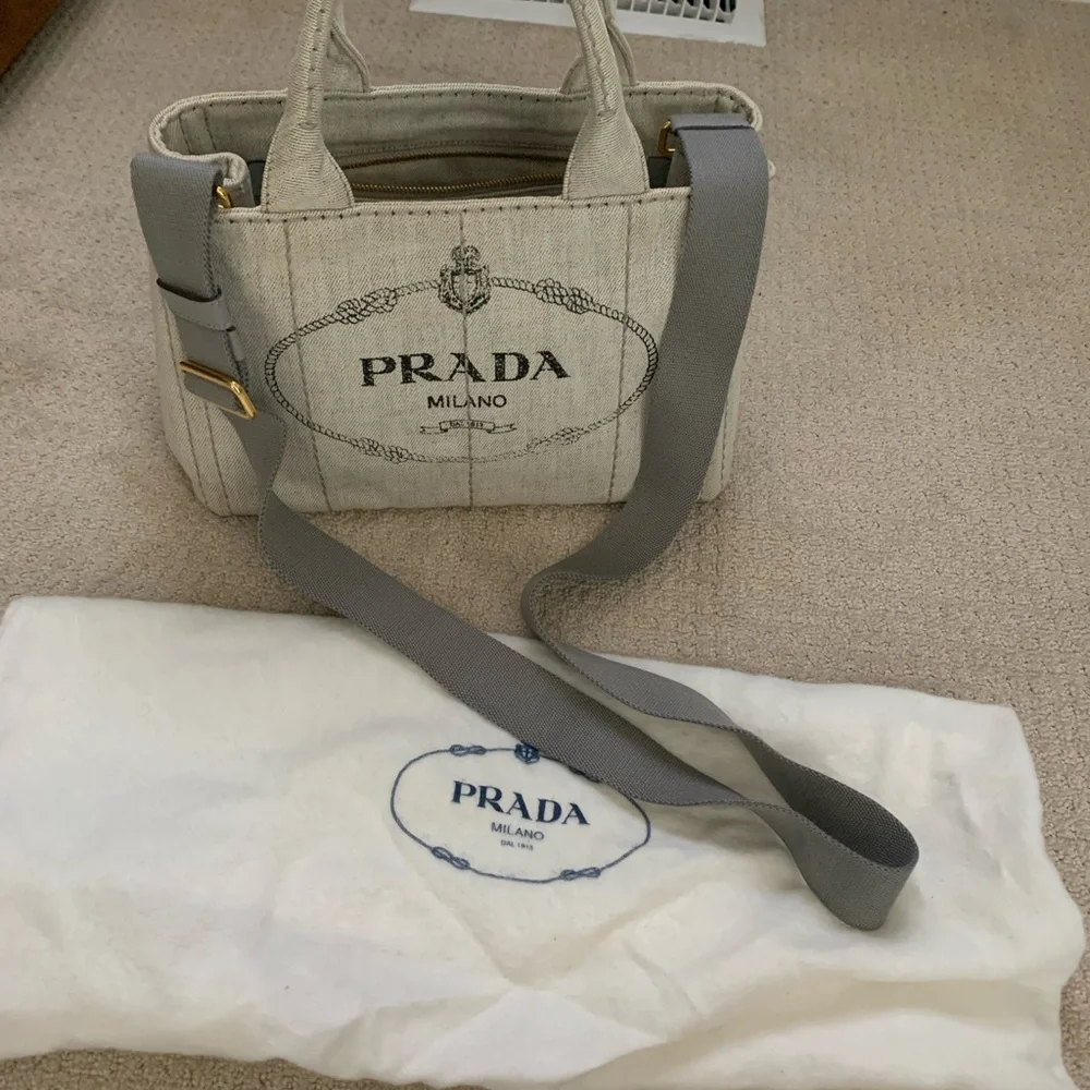 Prada canapa light denim bag - Picture 7 of 8
